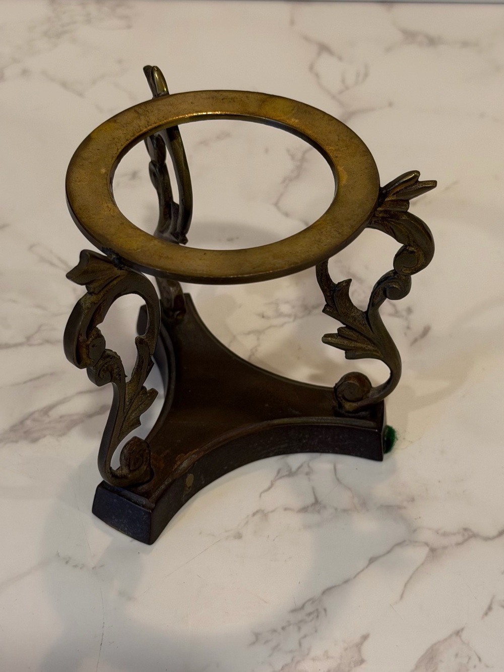 Vintage Brass Art Deco Noveau Ornate Stand Pedestal Base 3.5”